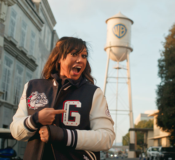 Gonzaga alum Mandi Price in a Hollywood set.