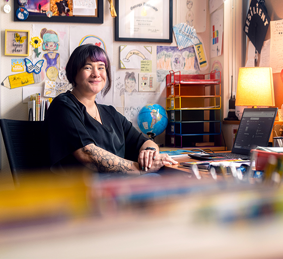 Megan Berlat in her office