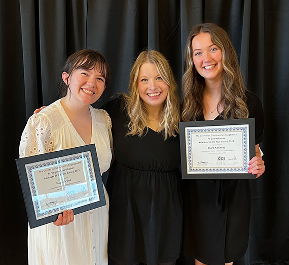 Hannah Vial and Clare Kennedy accept their CEE Awards
