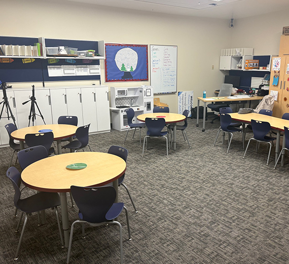 Student teacher Halle Aparicio leads a math lesson with confidence and clarity, engaging young learners through interactive instruction and a warm classroom presence.
